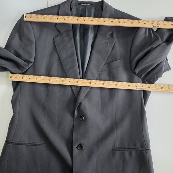 Armani Collezione Blazer Men US 44R Gray Wool Blend Lined 2B Double Vented Italy - Picture 4 of 16